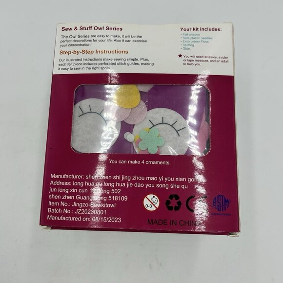 Innocheer Felt Owl Ornaments Sewing Kit Age 6+ Set NEW - Picture 6 of 9
